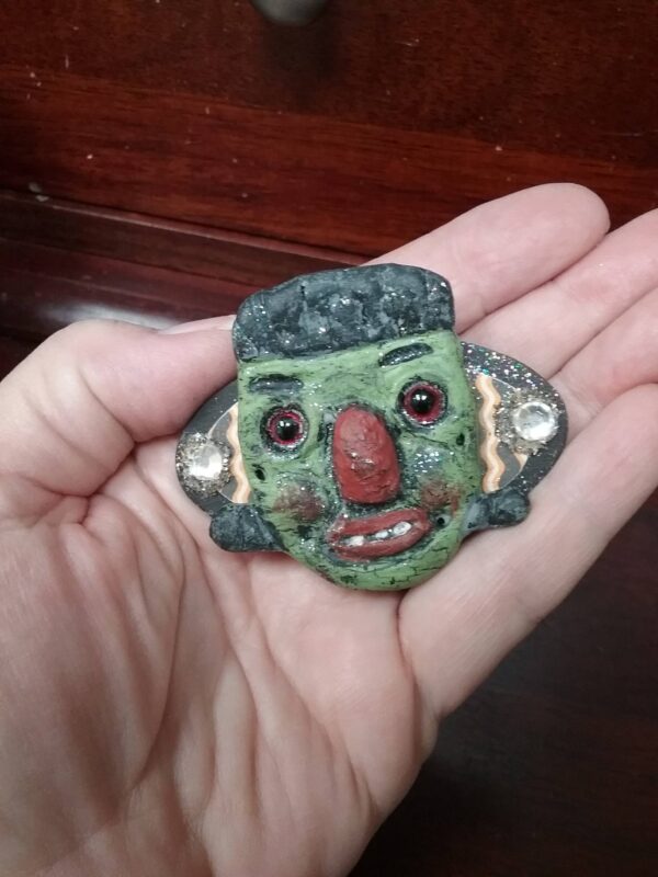 PIN or BROOCH Clay Frankenstein Monster