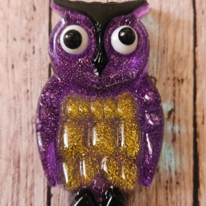 Lucite Reproduction OWL from a 1970's Design in Glittered Purple