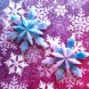 RESIN SNOWFLAKE Christmas Ornament in Orange and Gold - Image 2