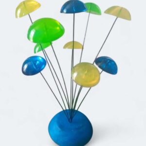 MCM RETROSTYLE Kinectic Sculpture Midcentury decor with Gumdrops in Greens and Blues