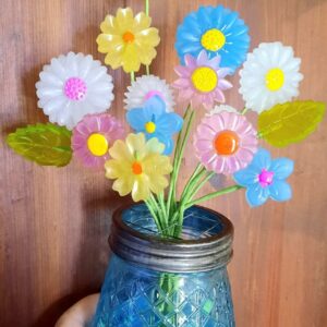 Retrostyle Lucite Flowers Midcentury style in a Mason Jar
