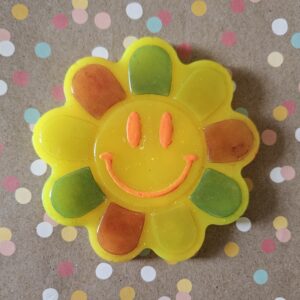 Smiley Face Wallhanging in Neon YELLOW