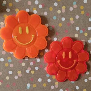 Smiley Face Wallhanging in Neon ORANGE